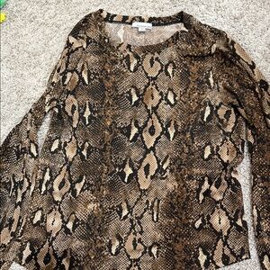 Allison Joy Snake Print Long Sleeve Top